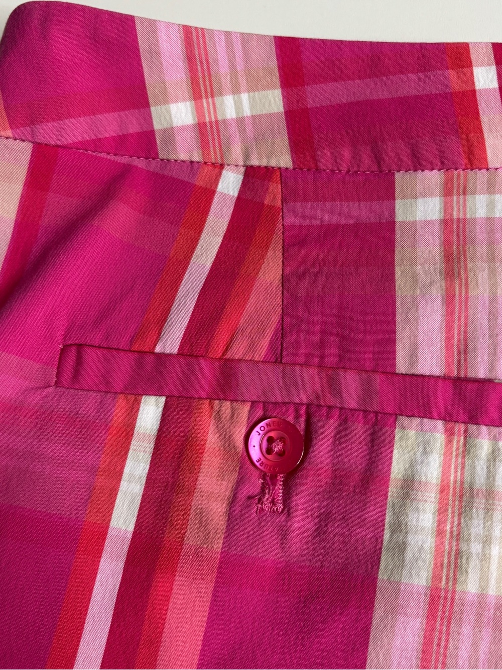 Jones New York Pink Plaid Bermuda Shorts Size 6 Preppy Summer Golf - Picture 6 of 12